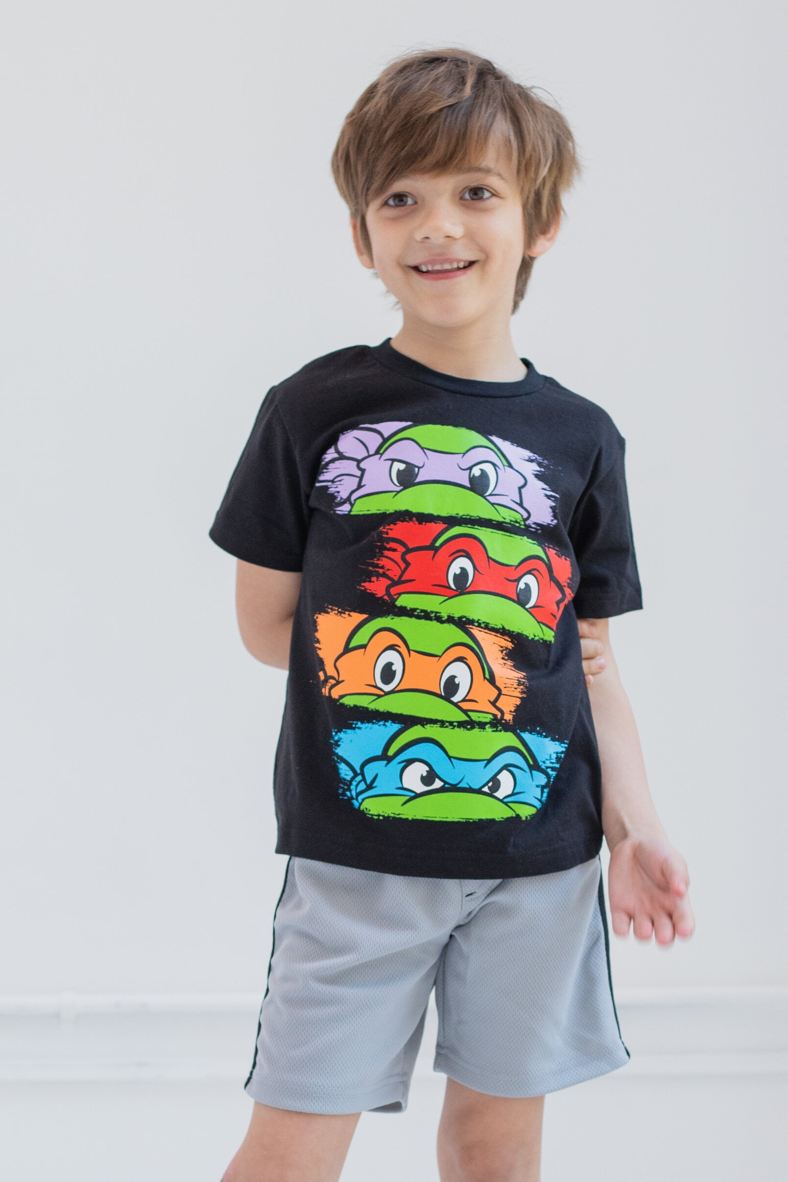 Teenage Mutant Ninja Turtles Donatello Michelangelo Raphael T-shirt And  Mesh Shorts Outfit Set Toddler : Target