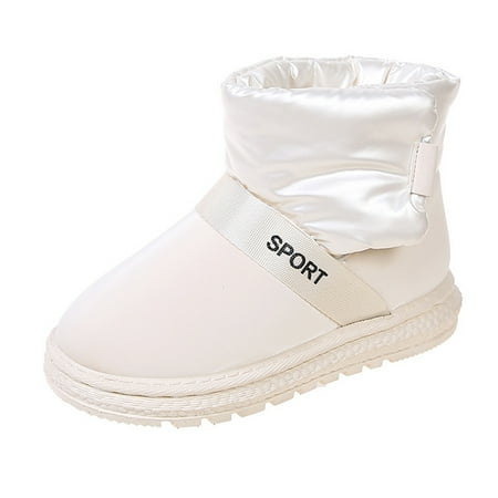 

Girls Bowknot Glitter Ankle Boots Leather Soft Sole Anti Slip Thermal Lined Snow Boots Hook & Loop Fastener Booties For Winter Girls Shoes Footwear