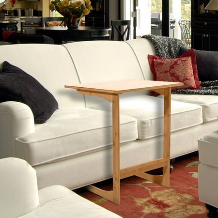 Bamboo Sofa Online Zimtown Bamboo Sofa Side Table Snack End Side Table Coffee Table TV Snack Trays Sofa Side Table Modern Furniture Home Office ()