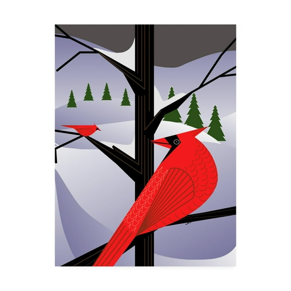 Trademark Fine Art 'Xmas Cardinals' Canvas Art by Marie Sansone