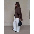 thumbnail image 4 of Bufanda, chaqueta Peacoat Kissonic, de punto extragrande, color café, para mujer, 4 of 6