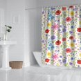 thumbnail image 2 of Pioneer Flower Floral Print Pattern Shower Curtain 72"x84", Bathroom Decorative Shower Curtain Set with 12 Hooks, Waterproof Washable, 2 of 6