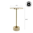 thumbnail image 4 of JONATHAN Y Calix 23.5" Contemporary Minimalist Metal/Resin Round End Table, Light Brown/White, 4 of 8