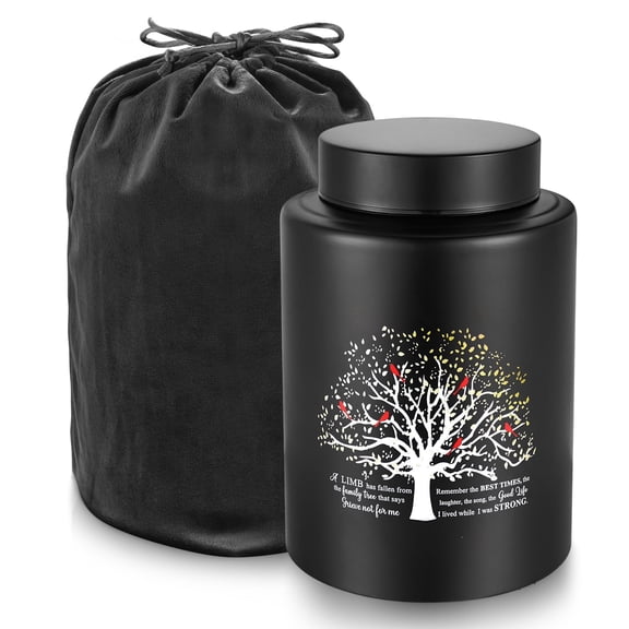 XIUDA Up to 140 lbs Medium Urn for Adult Human Ashes - 7.3 Inch Decorative Stainless Steel Cremation Urn, Big Keepsake Memorial Life Tree