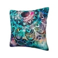 thumbnail image 2 of Wukai Watercolor Mandala Premium Polyester Fleece Pillow Covers with Hidden Zipper Closure,Luxuriously Soft and Durable-24"x24", 2 of 7