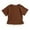Coffee, variant on Lmnyox Girls Cute T Shirt Ribbed Side Ruched Short Sleeve Tee Shirt Crew Neck Summer Casual Slim Tops Clothes