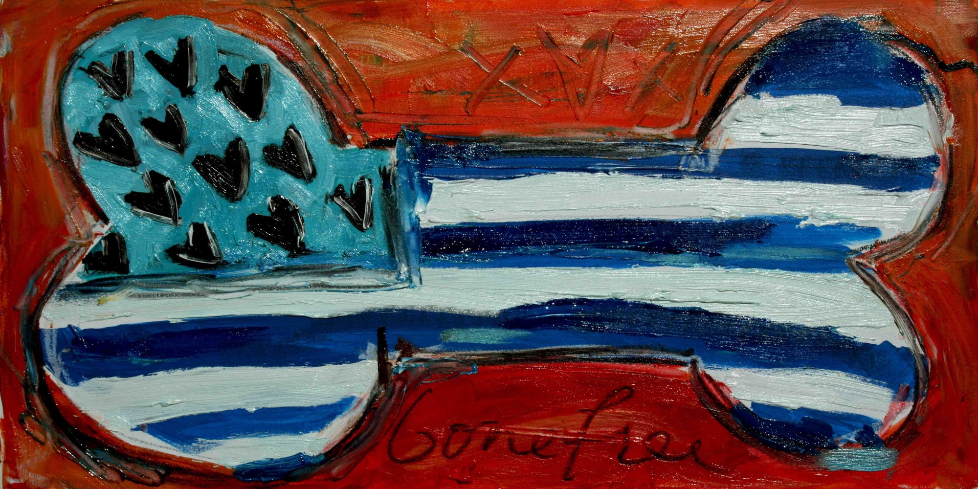 Marmont Hill 'Orange Bone' by Tori Campisi Painting Print on Wrapped Canvas