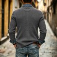 thumbnail image 4 of KeShDi Denim Jacket for Men Knit Patchwork Jean Coat with Pockets One Button Color Block Casual Trucker Jacket Gray M, 4 of 7