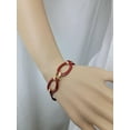 thumbnail image 3 of Wide Red Enamel Oval Chain Link Gold Tone Toggle Bracelet Womens Adult Fashion, 3 of 3