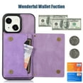 thumbnail image 3 of ELEHOLD Stylish Wallet Case for iPhone 14 -6.1 inch Flip Card Slots Diamond Bling Sparkle Design RFID Blocking Detachable Shoulder Strap for Girls Women Purse Case,  Purple, 3 of 7