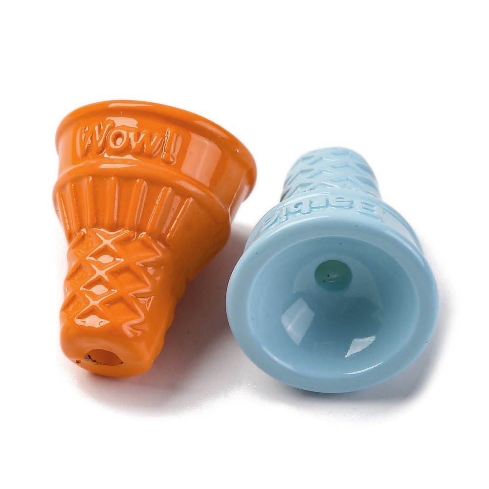 200pcs Baking Painted Opaque Acrylic Beads Ice Cream Cone Mixed color 20.5x17.5mm Hole: 2.8mm
