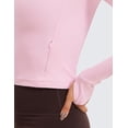 thumbnail image 4 of CRZ YOGA Women's Butterluxe Long Sleeve Workout Shirts Zip Sweatshirt Athletic Crop Tops Collared T-shirts, 4 of 5