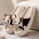 thumbnail image 5 of Pantuflas universales de algodón y lino con dibujos de vaca para todas las estaciones, pantuflas de mujer para interior y exterior, 5 of 5