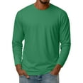 thumbnail image 2 of Dresfit Thermal Shirts Mens Solid Color Big and Tall Tops 2025 Loose Fit Long Sleeve Crew Neck Baseball Shirt Fall Stretch Slim Fit Button Fashion Green M, 2 of 7