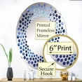 thumbnail image 3 of Designart "Mystical Impressions of Indigo Palm Trees" Palms & Palm Trees Polka Dot Round Wall Mirror - Floral Oval Printed Decorative Mirror - Multiple Color Options, 3 of 5