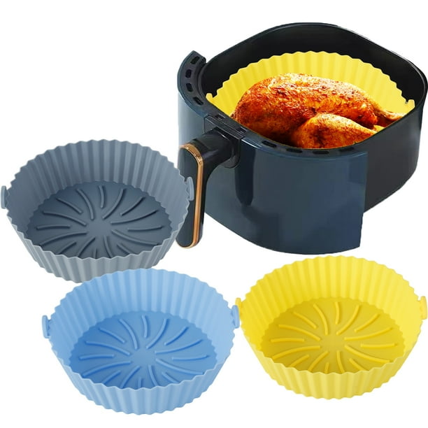2Pcs Air Fryer Silicone Pot Reusable Air Fryer Silicone Basket