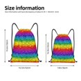 thumbnail image 2 of Disketp Bright Rainbow Drawstring Backpack Drawstring Gym Bags Draw String Bags for Sports, Gym, Travel, Swimming, Beach-Small, 2 of 6