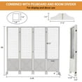 thumbnail image 2 of VINGLI Room Divider Freestanding Gridwall, 4 Panel Folding Display Board Organizer with Base Feet, Decorative Wooden Frame Wire Grid Screens for Craft Shows Events Retail, 2 of 7