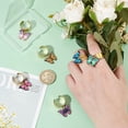 thumbnail image 3 of Anillos ajustables de acero inoxidable con dijes de mariposa, anillo de mujer, anillos ajustables, anillo con colgantes, anillos abiertos para dedos para Año Nuevo, regalos de Navidad., 3 of 9