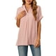 thumbnail image 2 of Txlixc, camisetas de manga corta para mujer, Color sólido/estampado, verano, cuello en V, blusas casuales sueltas, blusa, ropa de calle Txlixc Moda, 2 of 9