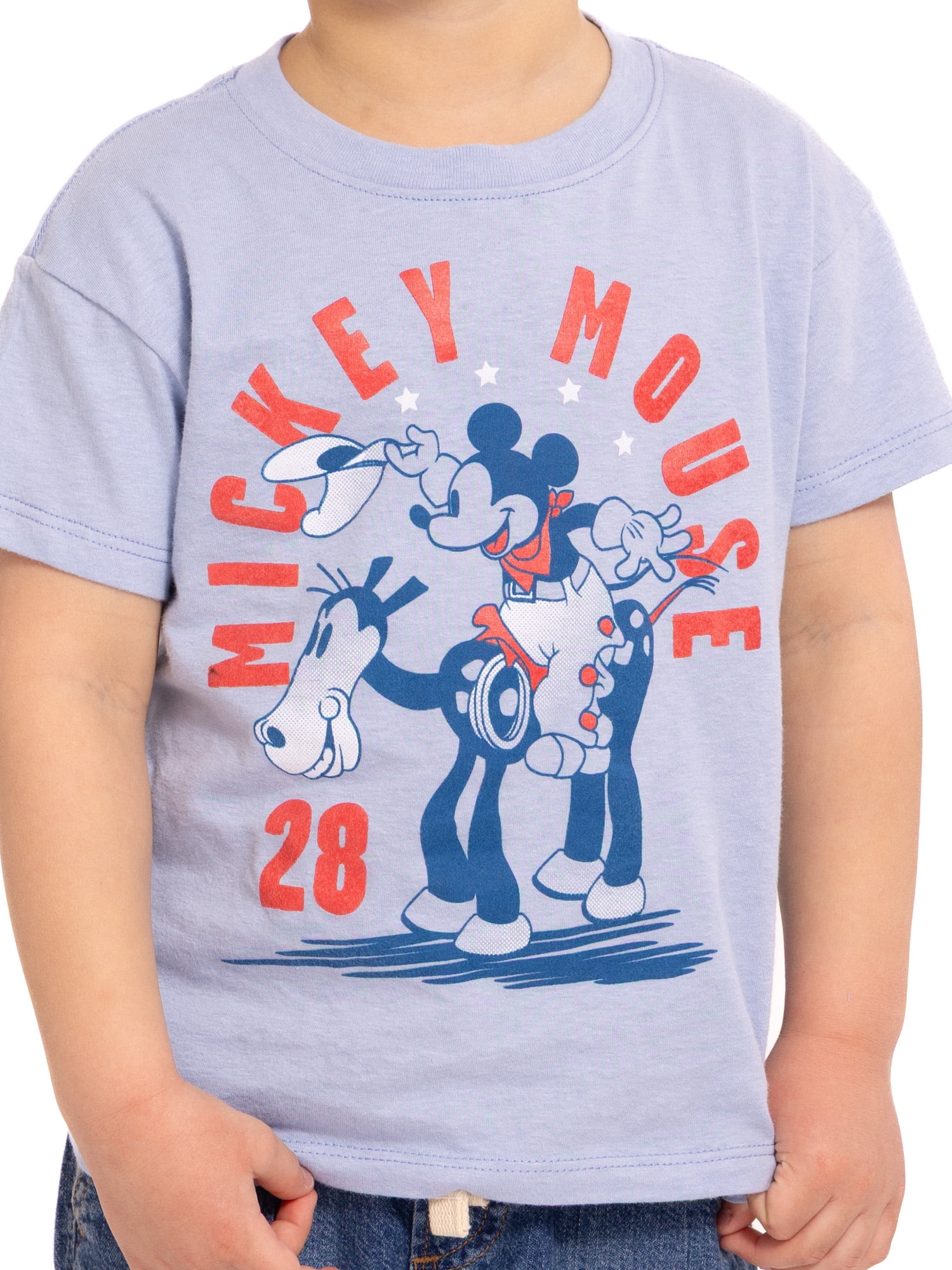 Mickey Mouse Toddler Graphic Patriotic Americana Americana Crewneck Tee with Short Sleeves, Sizes 12M-5T