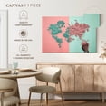 thumbnail image 5 of Elephant Stock Makeup Map Wall Art - Horizontal Canvas Wall Art - Living Room Wall Decor - Map Canvas - Blue And Pink Decor - 12" x 8", 5 of 8