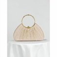 thumbnail image 2 of REMANLAND Women's Satin Pleated Evening Clutch Purse, Orange, 2 of 7
