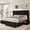 Black, variant on Breltam King Size Upholstered Platform Bed Frame with 4 Storage Drawers and Vertical Linen Wingback Channel Tufted Headboard