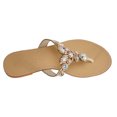 thumbnail image 5 of SheSole Women's Rhinestone Flip Flops Flat Wedding Sandals Gold US Size 5.5, 5 of 7