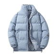 thumbnail image 2 of Axiiglly Jackets for Men Zipper Up Warm Winter Jackets Printed Patchwork Puffer Jacket Outdoor Plus Size Work Coats Casual Comfy Wind Breaker Jackets with Pockets, 2 of 9
