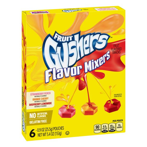 Fruit Snacks Gushers Flavor Mixers Variety Snack Pack 6 Pouches
