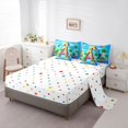 thumbnail image 5 of Feelyou Cartoon Dinosaur Letter A Print Bedding Comforter Set for Boys Girls, Cute Animal King Bedding Sets, Blue, Polkadot Reversible, 7pcs, 5 of 7
