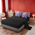 thumbnail image 5 of Erosebridal Colorful Mandala Twin Bedding Sets for Girls, Bohemian Blossoms Bedding Comforter Set, Black Reversible 7 Pieces, 5 of 6