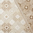thumbnail image 2 of Geometric Square Extra Wide Metallic 110" Heavyweight Upholstery Jacquard Polyester Fabric By The Yard (Beige, 1 Yard), 2 of 3