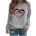 thumbnail image 2 of Tejiojio Valentine's Day T Shirts for Women Funny Double Heart Graphic T Shirts Valentines Gift Shirt Long Sleeve Couple Tee Tops, 2 of 4