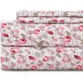 thumbnail image 1 of King Size Bed Sheets Set PC Soft Cooling Thread Count Microfiber Printed Sheet Deep Pocket Breathes Better Machine Washable Tropical Palm Tree Fronds Patterned Double, 1 of 8