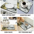 thumbnail image 3 of Fast-Drying 18x24 Marble Dish Drying Mat - Enhances Kitchen Counters & Coffee Bars with Luxurious White & Grey Design, 3 of 7
