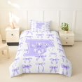 thumbnail image 2 of Manfei Cute Lavender Bow Twin Bedding For Girls,Chic Letter F Monogram Duvet Cover Set For Kids,Reversible,2 Pieces(No Comforter), 2 of 6