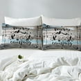 thumbnail image 4 of YST Rustic Camper Bed Sheets Full Happy Camping Bunk Sheet Set Boho Moon Stars Rv Camper Decor Bedding For Travel Trailers,Camping Car Accessories Fitted Sheet Blue Grey Flat Sheet 4 Pcs, 4 of 5