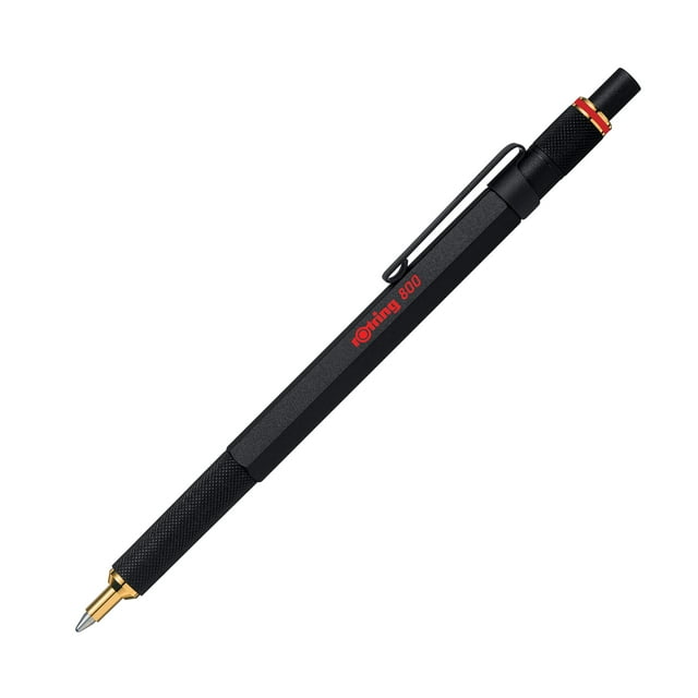 Bolígrafo Rotring 800 retráctil de punta media, color negro