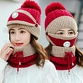 thumbnail image 6 of Prolriy Beanies Hats Men Adult Mask Bib Hat One-Piece Hat Winter Hat Windproof Hat Plush Warm Integrated Hat Lady Winter Warm Hat Wool Beanie Winter Hats for Women E, 6 of 8