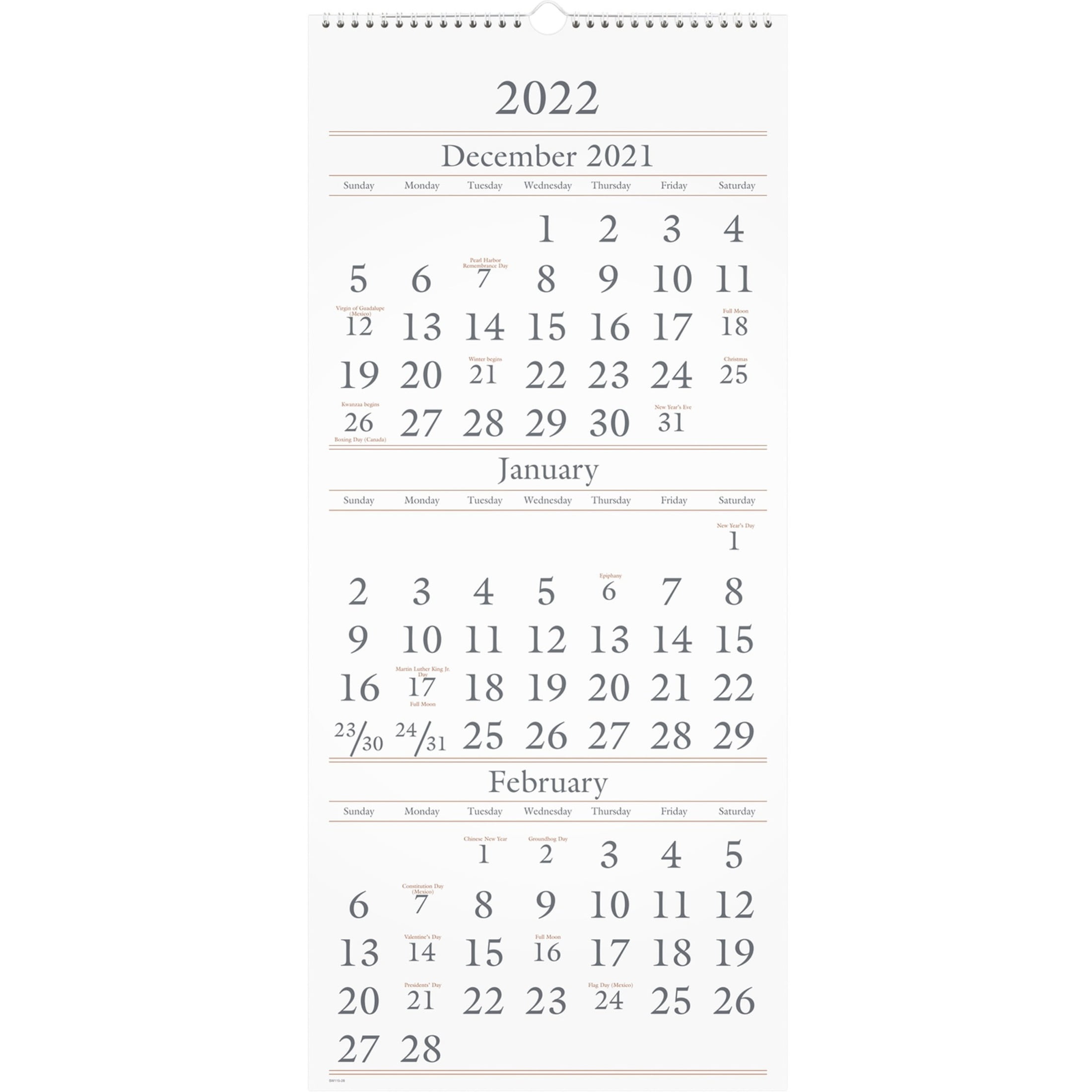 At-A-Glance 3-Month Wall Calendar - Walmart.com