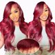 thumbnail image 1 of Peluca Daveila 99J Burgundy Body Wave, 45 cm, cabello humano, 180% de densidad, 1 of 6