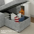 thumbnail image 5 of VANACC Sofa Bed, Adult Sleeper Sofa with Storage Chaise, Pull Out Couch for Bed Room, Gray Chenille, 5 of 10