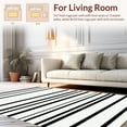 thumbnail image 2 of Flatwoven High Traffic Area Rug, Chic Black And White Striped Front Porch Stripe Area, Non Slip, Stain Resistant, Washable Area Rugs for Living Room, Bedroom(White, 4X6), 2 of 8