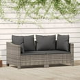 thumbnail image 1 of vidaXL 2 Piece Garden Lounge Set with Cushions Grey Poly Rattan, 1 of 5