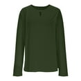 thumbnail image 4 of BLVB Womens Long Sleeve Shirts Crew Neck Basic Tees Keyhole Blouses Fall Fashion Stretchy Going out Cute Tops, 4 of 6