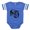 Royal Blue, variant on CafePress - Gothic Skull Initial I - Cute Infant Baby Football Bodysuit
