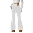 thumbnail image 2 of Gamivast Women's Fleece Lined Pants High Waist Winter Thermal Warm Flare Leggings Hiking Yoga Pull on Straight Leg Pants Work Tummy Control Pant for Cold Weather, 2 of 6