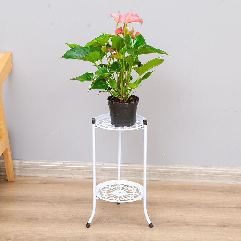 Stamens Shelf,2Tiered Tall Plant Stand Metal Plant Shelf Supports Rack
